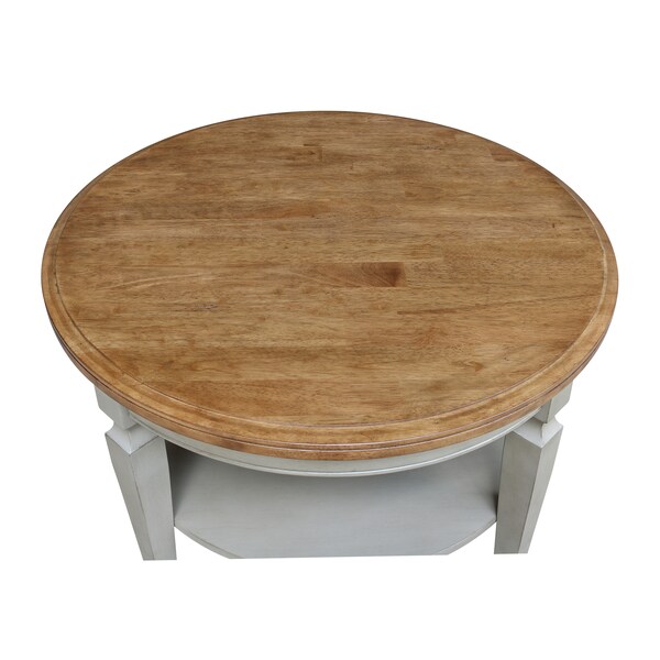 International Concepts Round Vista  Coffee Table Hickory Stone, 37.99 in W, 37.99 in L, 20.3 in H, Wood, Hickory/Stone - OT41-15CR