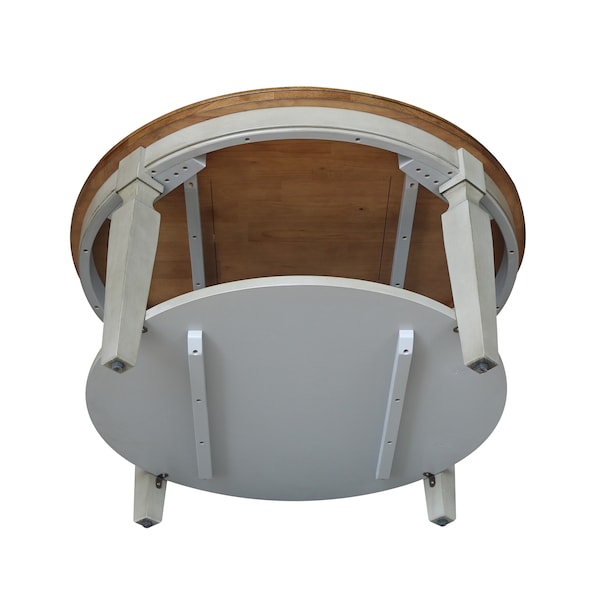 International Concepts Round Vista  Coffee Table Hickory Stone, 37.99 in W, 37.99 in L, 20.3 in H, Wood, Hickory/Stone - OT41-15CR