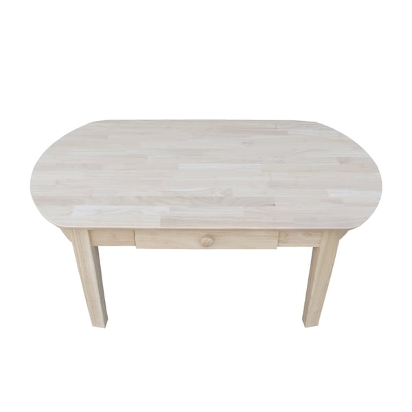 International Concepts Rectangle Philips Oval Coffee Table, 42 in W, 24 in L, 18 in H, Wood, Unfinished - OT-5C