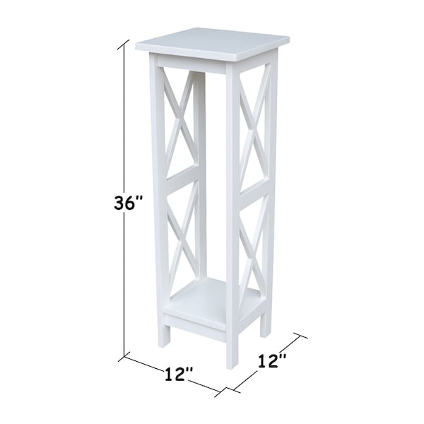 International Concepts Rectangle 36 in X-Sided Plant Stand Snow, 12 in W, 12 in L, 36 in H, Wood, White - OT08-3069X