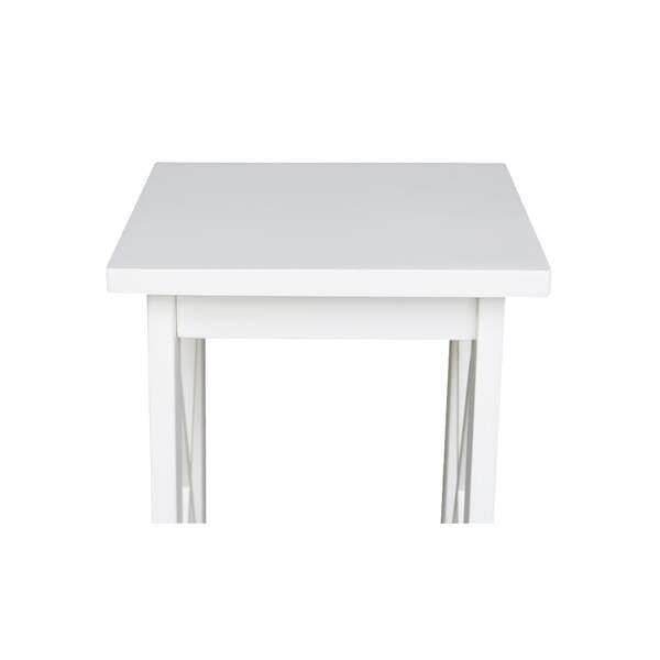International Concepts Rectangle 36 in X-Sided Plant Stand Snow, 12 in W, 12 in L, 36 in H, Wood, White - OT08-3069X