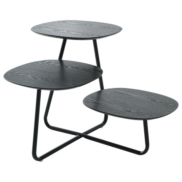 Leisuremod Square 27.2 in W, 20.1 in L, Manufactured Wood/Steel, Black - HT25BL