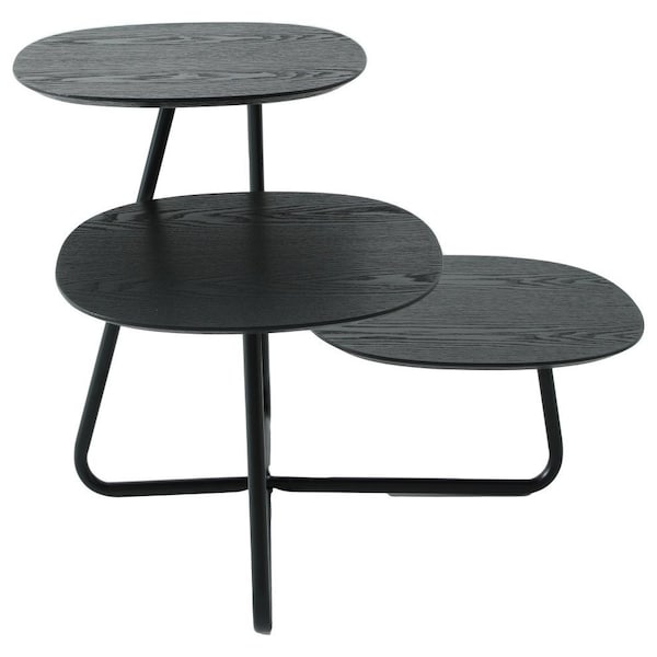 Leisuremod Square 27.2 in W, 20.1 in L, Manufactured Wood/Steel, Black - HT25BL