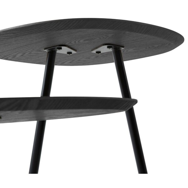 Leisuremod Square 27.2 in W, 20.1 in L, Manufactured Wood/Steel, Black - HT25BL