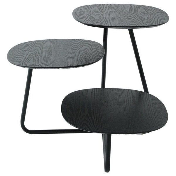 Leisuremod Square 27.2 in W, 20.1 in L, Manufactured Wood/Steel, Black - HT25BL
