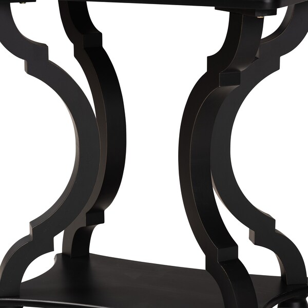 Baxton Studio End Table, 22 W, 15 L, 24 H, MDF, Firwood, Black - 222-12594-ZORO