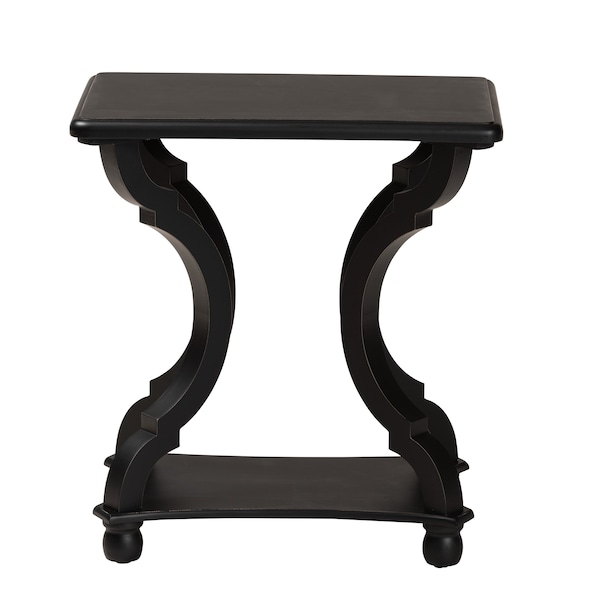Baxton Studio End Table, 22 W, 15 L, 24 H, MDF, Firwood, Black - 222-12594-ZORO