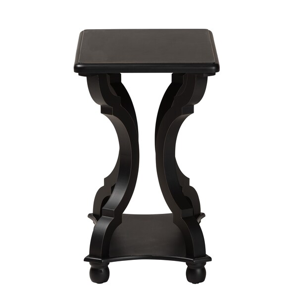 Baxton Studio End Table, 22 W, 15 L, 24 H, MDF, Firwood, Black - 222-12594-ZORO