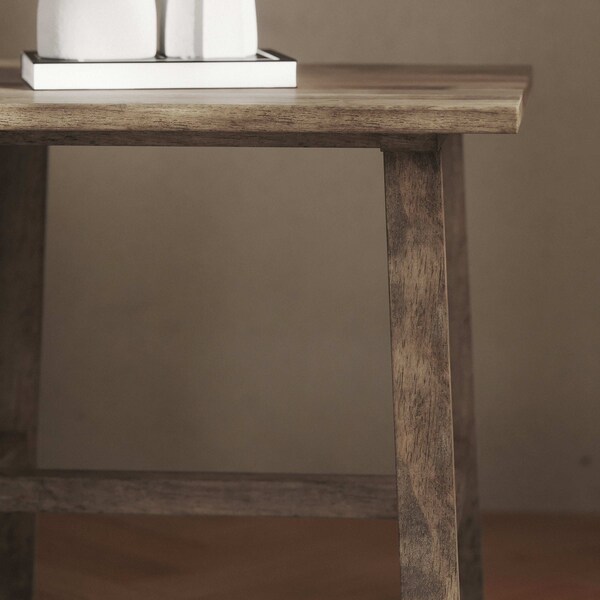 Flash Furniture Square 21.75 W, 21.75 L, Rubberwood (Parawood), Rustic Brown - LFS-4005-RSTBRN-GG