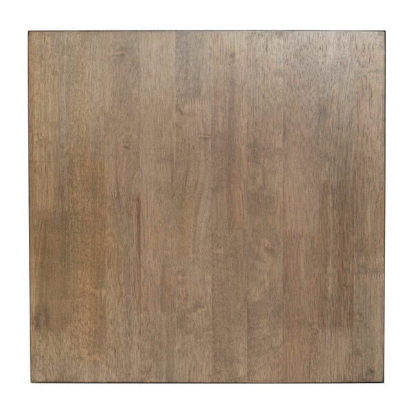 Flash Furniture Square 21.75 W, 21.75 L, Rubberwood (Parawood), Rustic Brown - LFS-4005-RSTBRN-GG