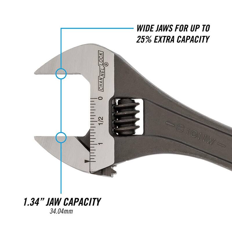 Llave ajustable de 10 pulgadas con revestimiento de fósforo negro - 810NW