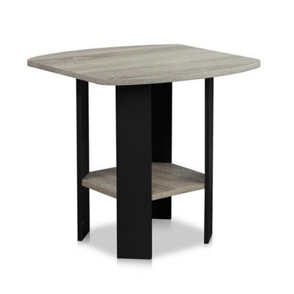 Highkey Simple Design End-Side Table; Oak Grey & Black - 19.6 x 20 x 20 in. - LR25361