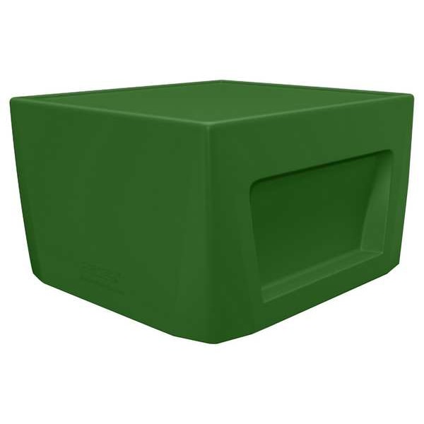 Cortech Rectangle End Table, 24 in W, 24 in L, 15 in H, Polyethylene, Green - 126484GNS