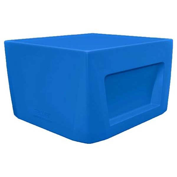 Cortech Rectangle End Table, 24 in W, 24 in L, 15 in H, Polyethylene, Slate Blue - 126484SBS