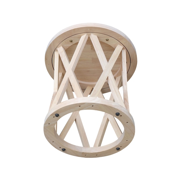 International Concepts Round Ceylon End Table, 24 in W, 24 in L, 24 in H, Wood, Unfinished - OT-46ER