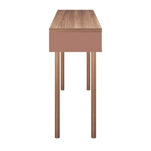 Manhattan Comfort Rectangle Windsor 47.24 Console Accent Table in Ceramic Pink and Nature, 47.24 W, 14.17 L, 30.71 H - 4LC2