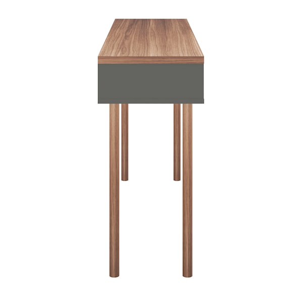 Manhattan Comfort Rectangle Windsor 47.24 Console Accent Table in Grey and Nature, 47.24 W, 14.17 L, 30.71 H, Nature - 4LC3