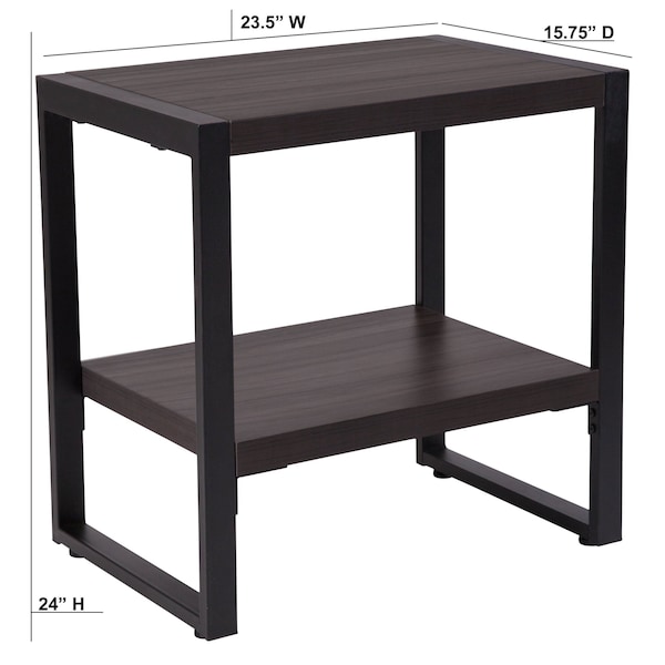 Flash Furniture Rectangle End Table, 23.5" W, 15.75" L, 24" H, Laminate, Wood Grain - NAN-JH-1733-GG
