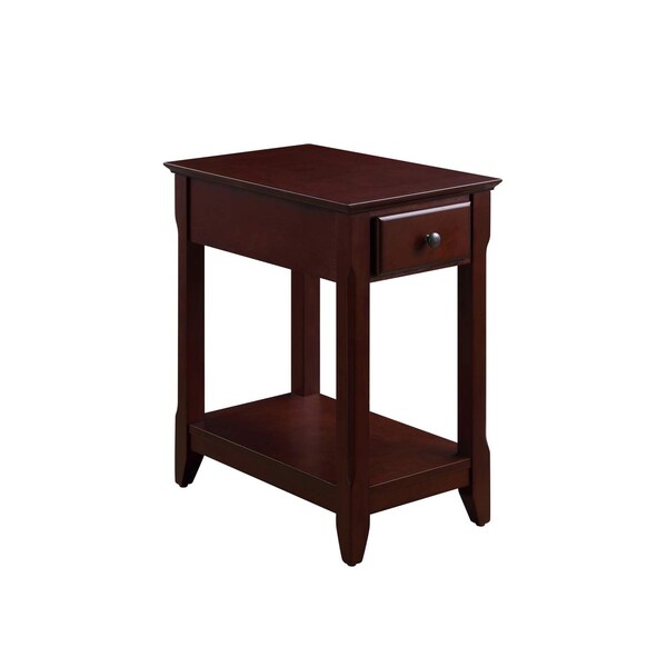Acme Wooden Accent Table with Storage Drawer and 1 Tier Shelf in Espresso - ER-062ES
