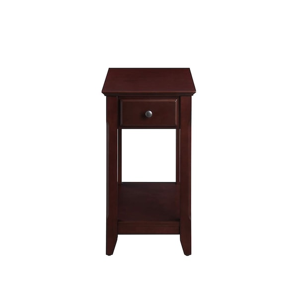 Acme Wooden Accent Table with Storage Drawer and 1 Tier Shelf in Espresso - ER-062ES