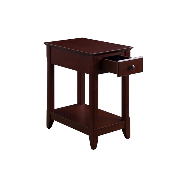 Acme Wooden Accent Table with Storage Drawer and 1 Tier Shelf in Espresso - ER-062ES