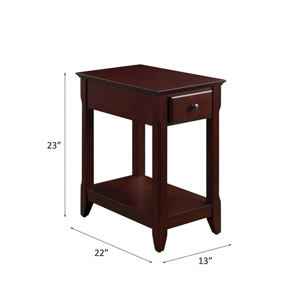 Acme Wooden Accent Table with Storage Drawer and 1 Tier Shelf in Espresso - ER-062ES
