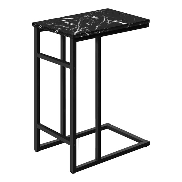 Monarch Specialties End Table, 18 W, 24 H, Particle Board, Metal, Black - I 2174