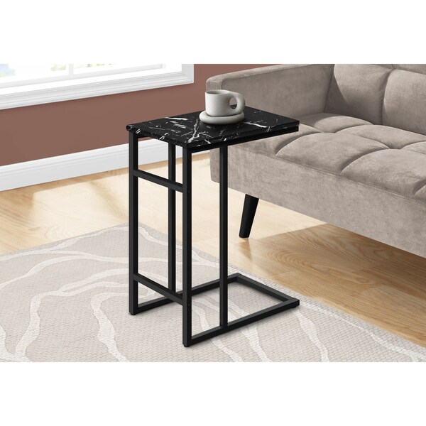 Monarch Specialties End Table, 18 W, 24 H, Particle Board, Metal, Black - I 2174