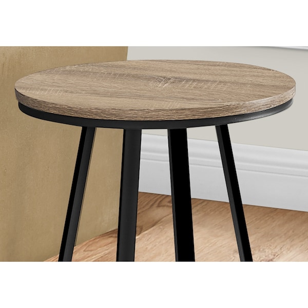 Monarch Specialties Side Table, 15.75 W, 21.75 H, Metal, Particle Board, Dark Taupe - I 2177