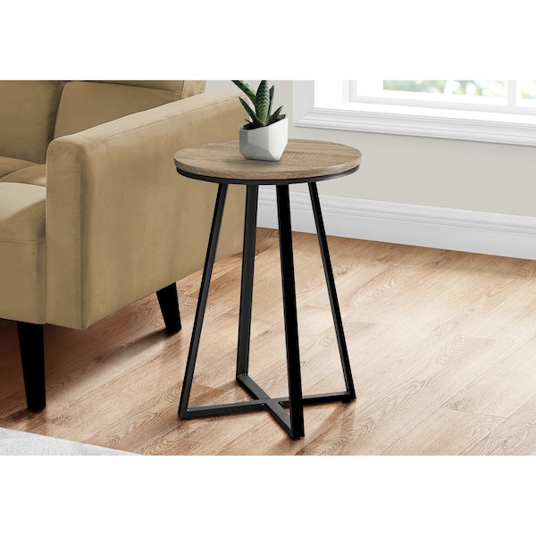 Monarch Specialties Side Table, 15.75 W, 21.75 H, Metal, Particle Board, Dark Taupe - I 2177