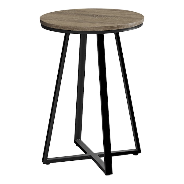 Monarch Specialties Side Table, 15.75 W, 21.75 H, Metal, Particle Board, Dark Taupe - I 2177