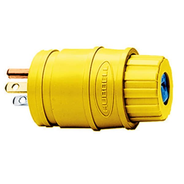 Dispositivo de lámina recta Bryant, Elastomérico, Macho, 15A 125V, 2 polos 3 cables de tierra, 5-15P, Terminal de tornillo - BRY14W47