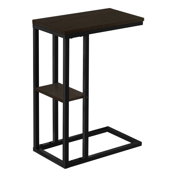 Monarch Specialties End Table, 18.25 W, 25.25 H, Particle Board, Metal, Espresso - I 3670