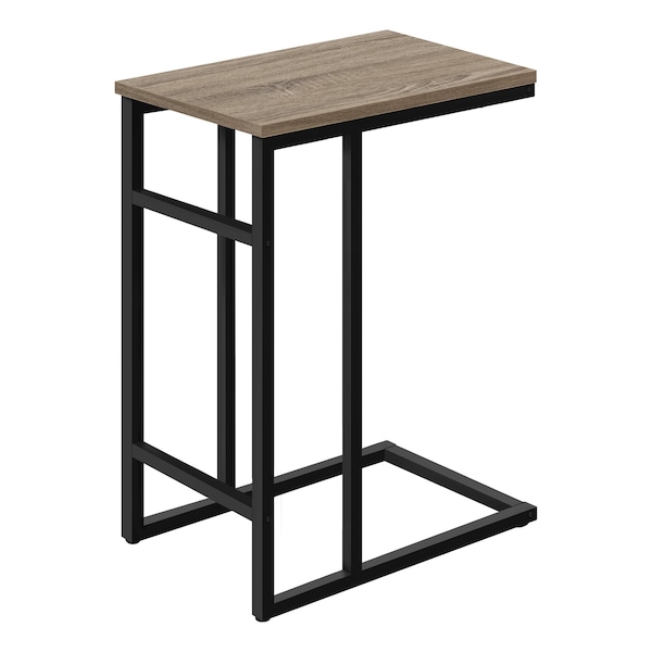 Monarch Specialties End Table, 18 W, 24 H, Particle Board, Metal, Dark Taupe - I 2172