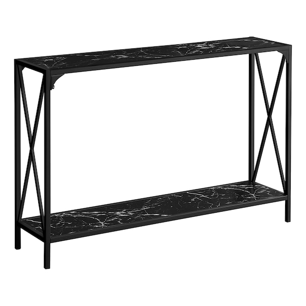 Monarch Specialties Accent Table, Console, Entryway, Narrow, Sofa, Living Room, Bedroom, Metal, Black Marble Look - I 2126