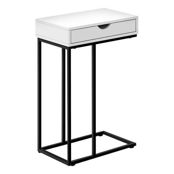 Monarch Specialties Side Table, 15.75 W, 24 H, Particle Board, Metal, White - I 3770