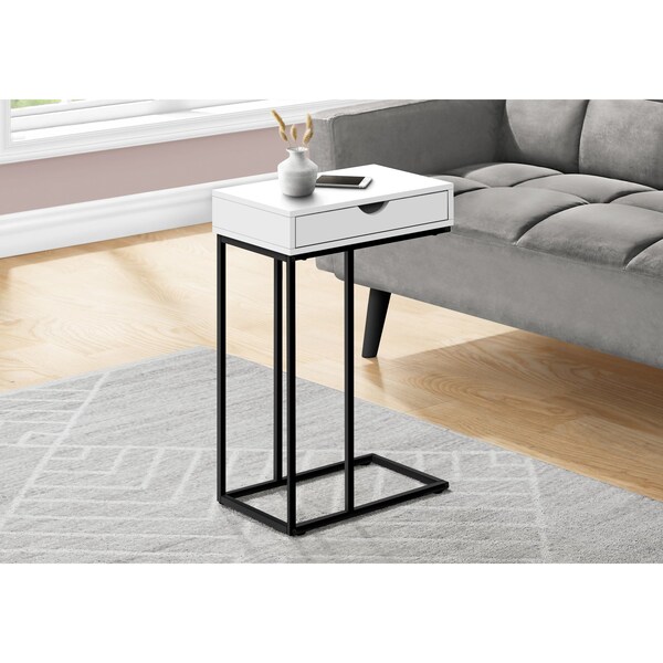 Monarch Specialties Side Table, 15.75 W, 24 H, Particle Board, Metal, White - I 3770