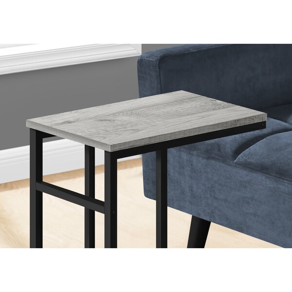 Monarch Specialties End Table, 18 W, 24 H, Particle Board, Metal, Grey - I 2171