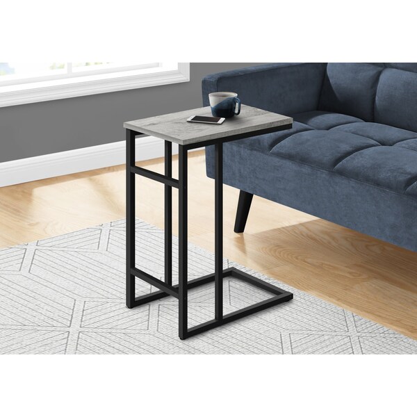 Monarch Specialties End Table, 18 W, 24 H, Particle Board, Metal, Grey - I 2171