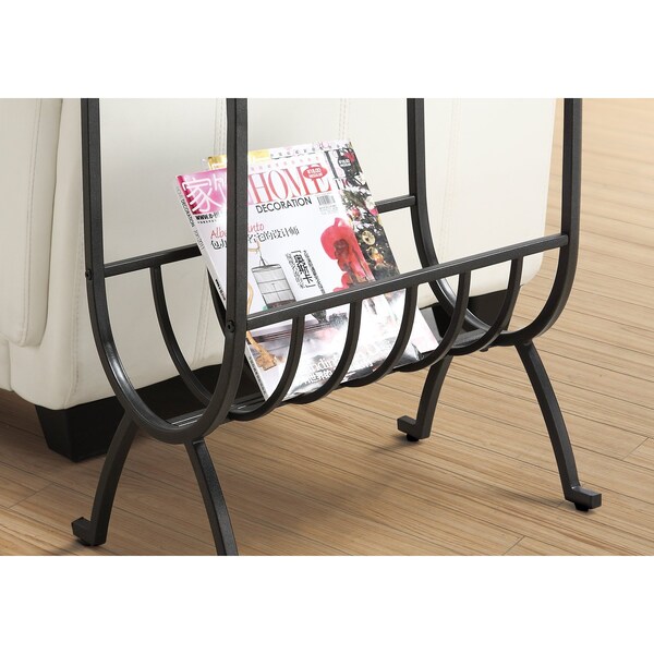 Monarch Specialties Accent Table - Stardust Brown Metal With Tempered Glass - I 3308