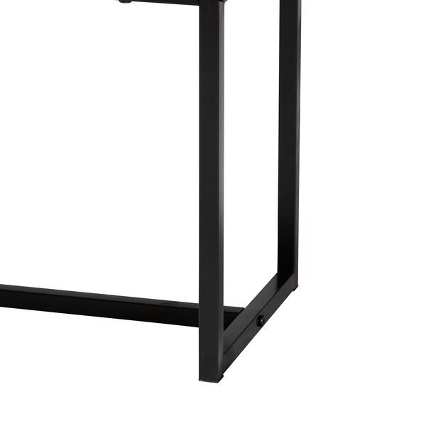 Baxton Studio 19.7 W, 11.8 L, 21.7 H, Particle Board, Natural Rattan, Metal, Oak Brown/Black - 223-12919-ZORO