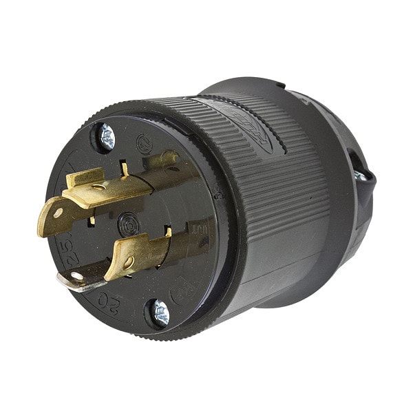 Enchufe de bloqueo de 20A Hubbell 3P 4W 125/250VAC L14-20P BK - HBL2411BK
