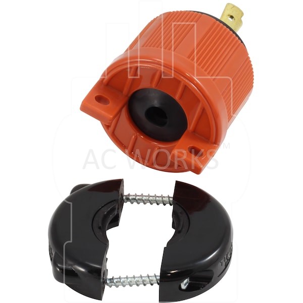 Ac Works NEMA L6-20P 20A 250V 3-Prong Locking Male Plug con UL, Aprobación C-UL en Negro - ASL620P
