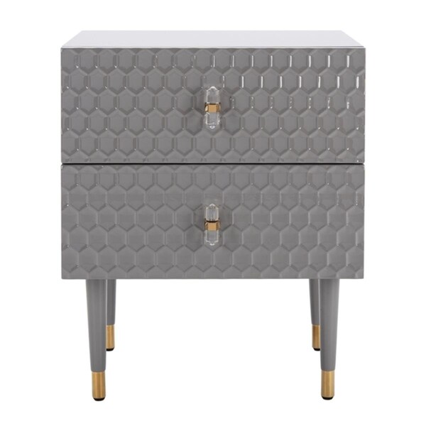 Safavieh Neptune 2 Drawer Side Table Grey & Gold - SFV3570C