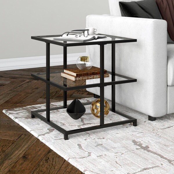 Hudson & Canal 22 in. Greenwich Square Side Table Blackened Bronze - ST1614