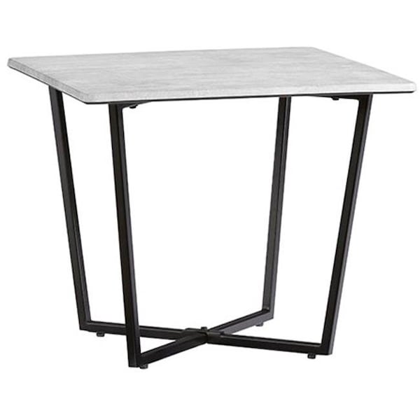 Progressive Furniture Progressive Furniture T254-04 Living Room End Table; Black Metal & Industrial Gray - T254-04
