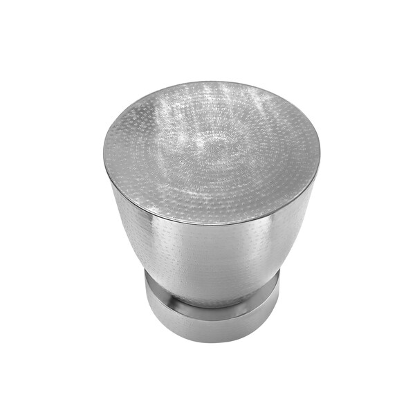 Monarch Specialties Accent Table, Drum, Side, End, Nightstand, Lamp, Living Room, Bedroom, Chrome Metal, Contemporary - I 3920
