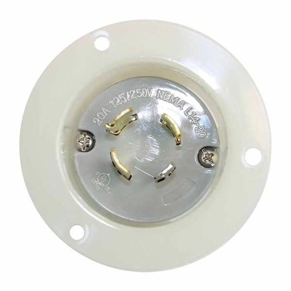 Enchufe de brida de bloqueo giratorio eléctrico superior de 3 polos 4 cables 20A 125/250V NEMA L14-20P - YGF170