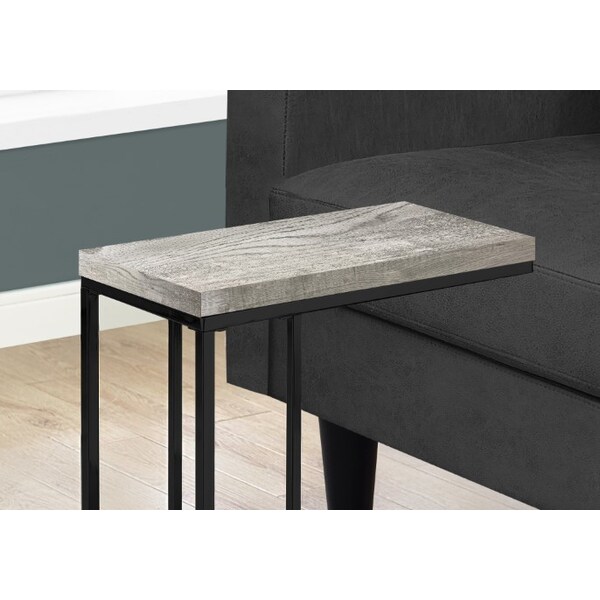 Monarch Specialties Accent Table - Grey Reclaimed Wood-Look / Black Metal - I 3404