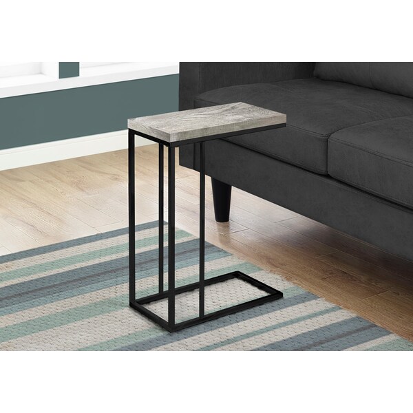 Monarch Specialties Accent Table - Grey Reclaimed Wood-Look / Black Metal - I 3404